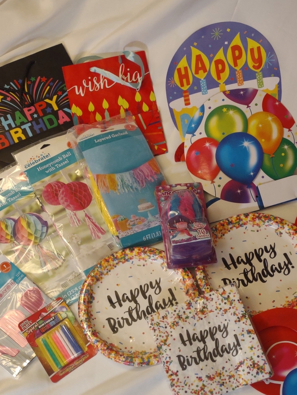 Bundle Of New Birthday Party Decorations & Goodies - Multicolor